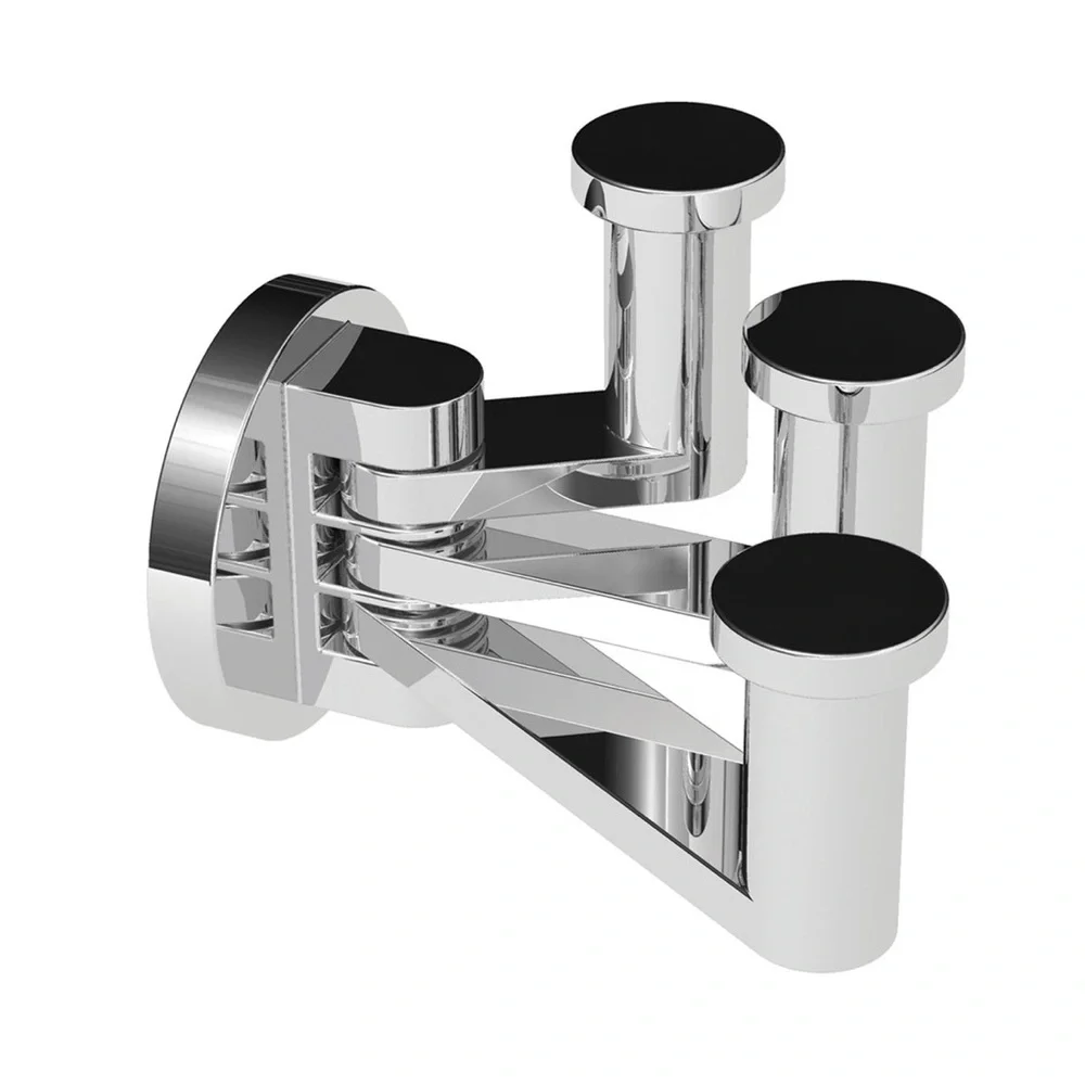 Ginger Kubic Pivoting Triple Robe Hook 4610T/PC Chrome Towel